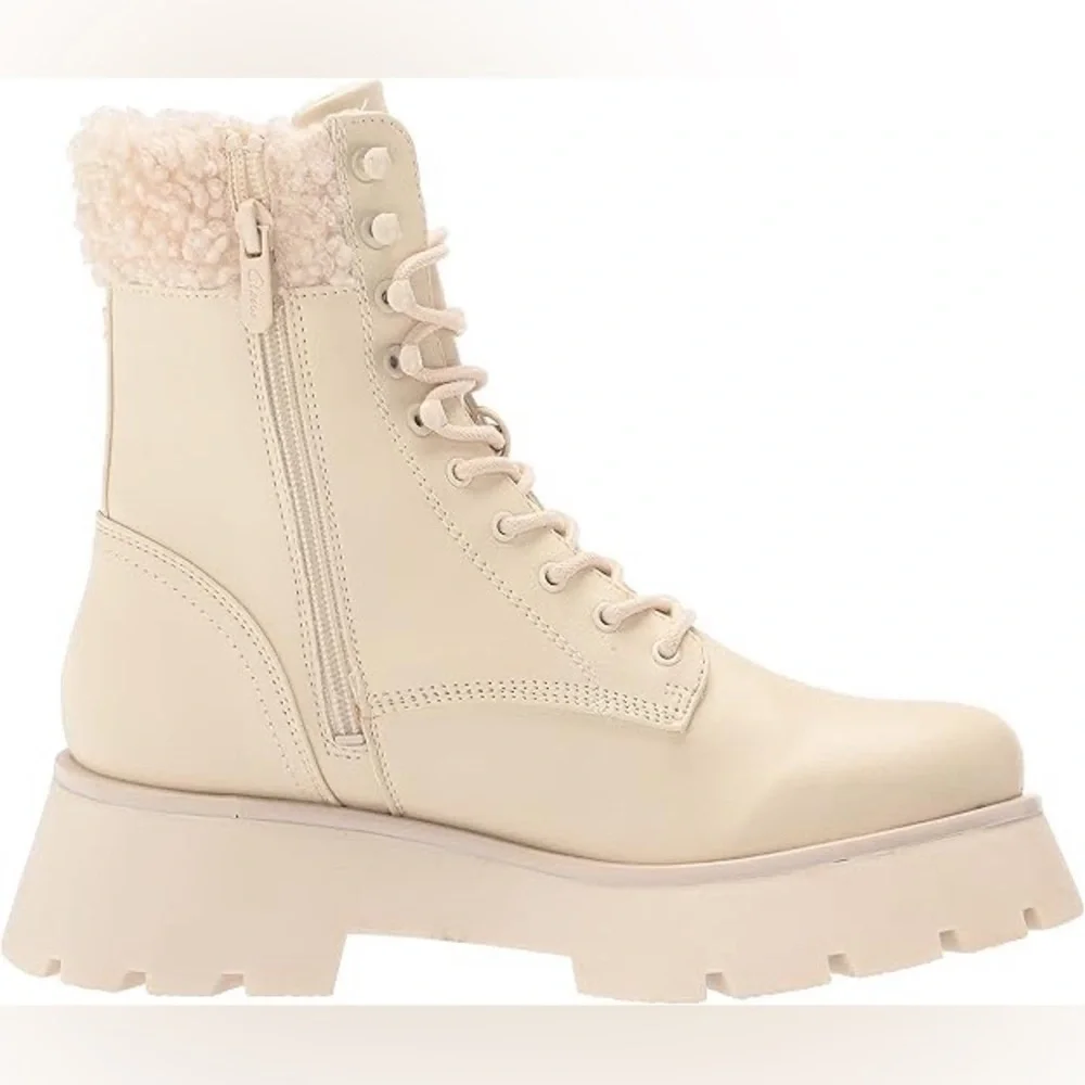Circus by Sam Edelman Off-White Larsa Ivory Combat Lace-Up Boots New w Box - Picture 11 of 15